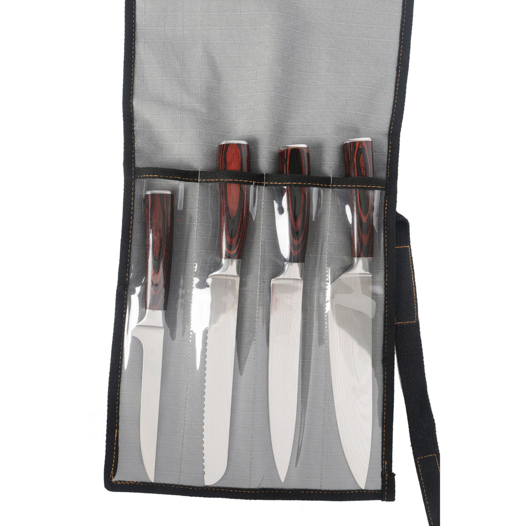 Wildtrak 4 Compartment 400gsm Ripstop Canvas Knife Wrap 45x28cm