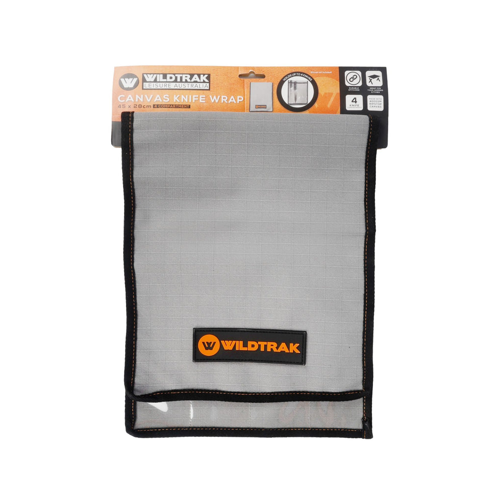 Wildtrak 4 Compartment 400gsm Ripstop Canvas Knife Wrap 45x28cm