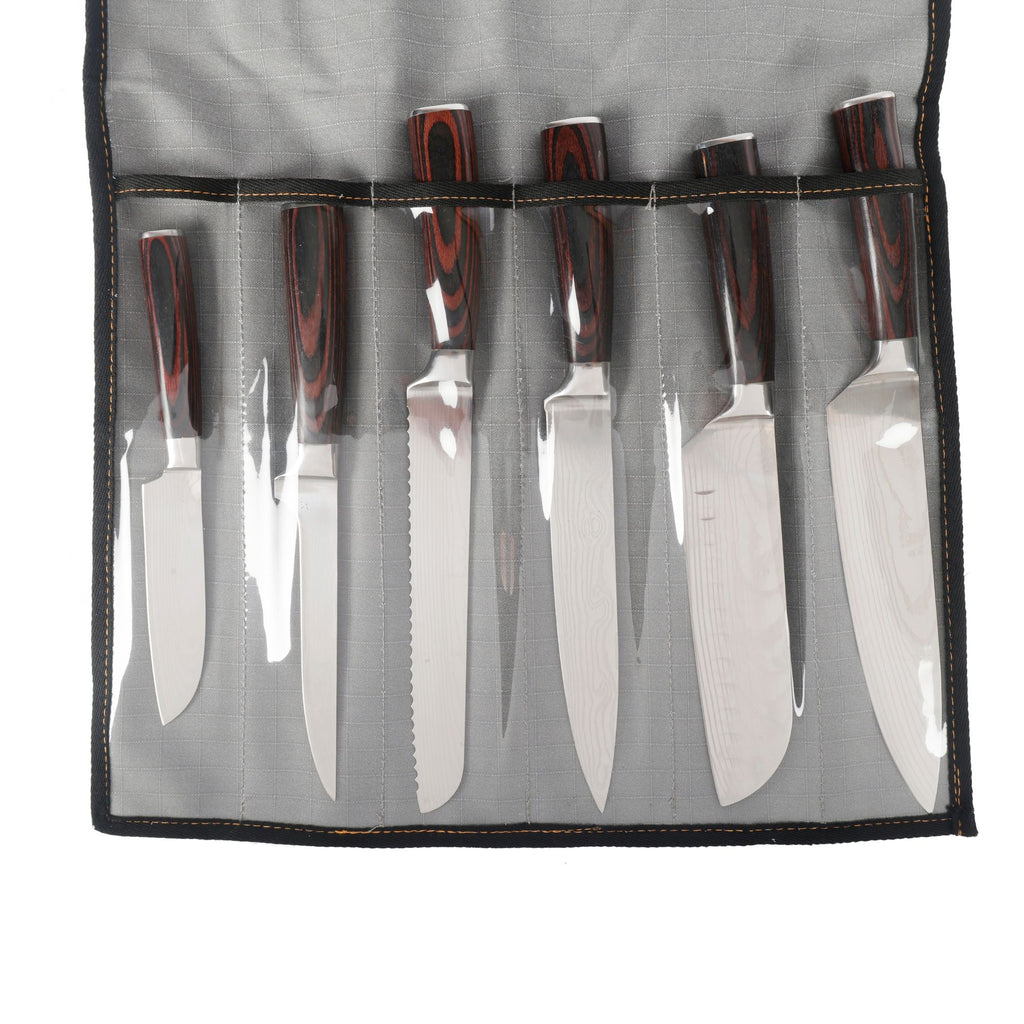 Wildtrak 6 Compartment 400gsm Ripstop Canvas Knife Wrap 45x42cm