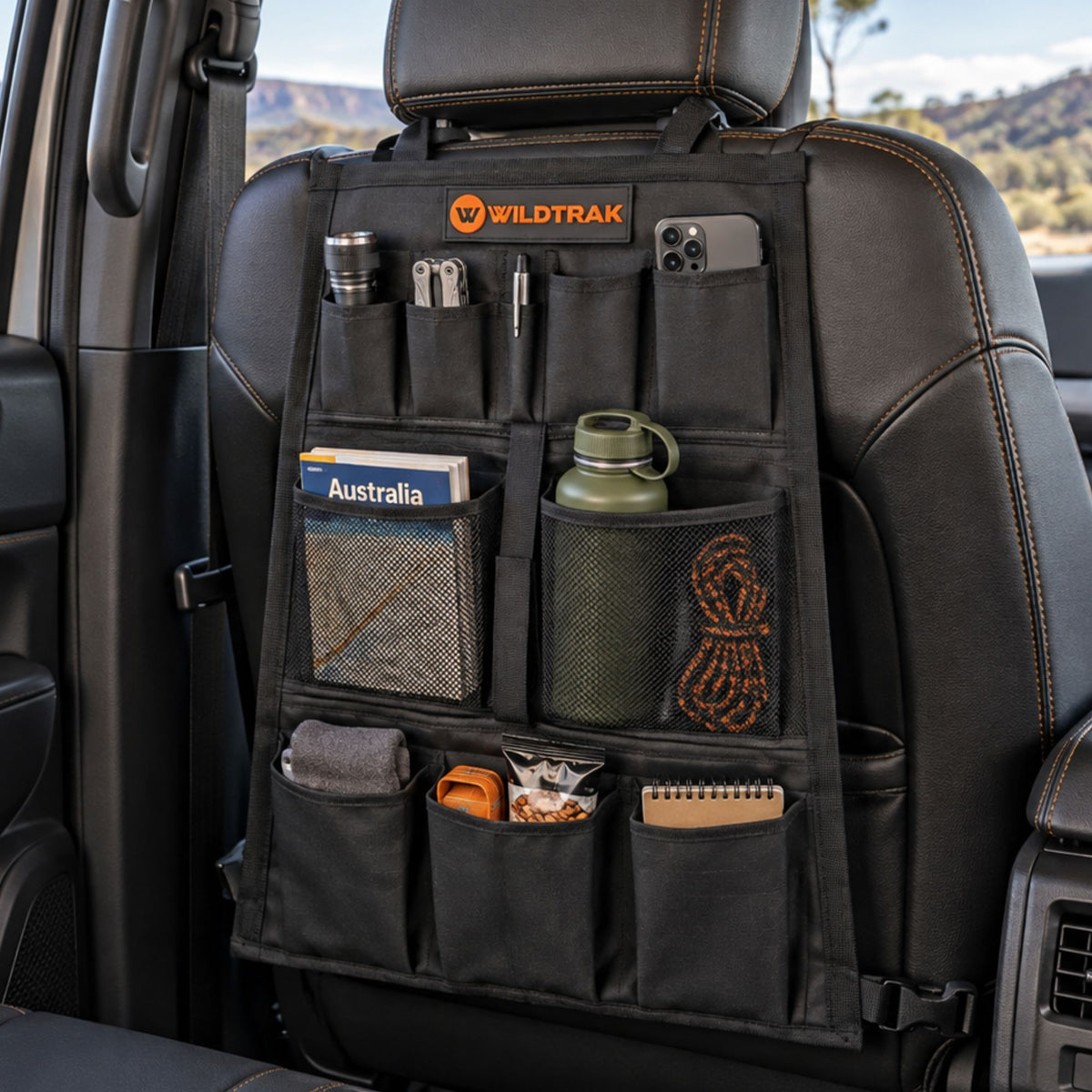 Wildtrak Universal Heavy-duty Car/4WD Explorer Seat Organiser 43x58cm