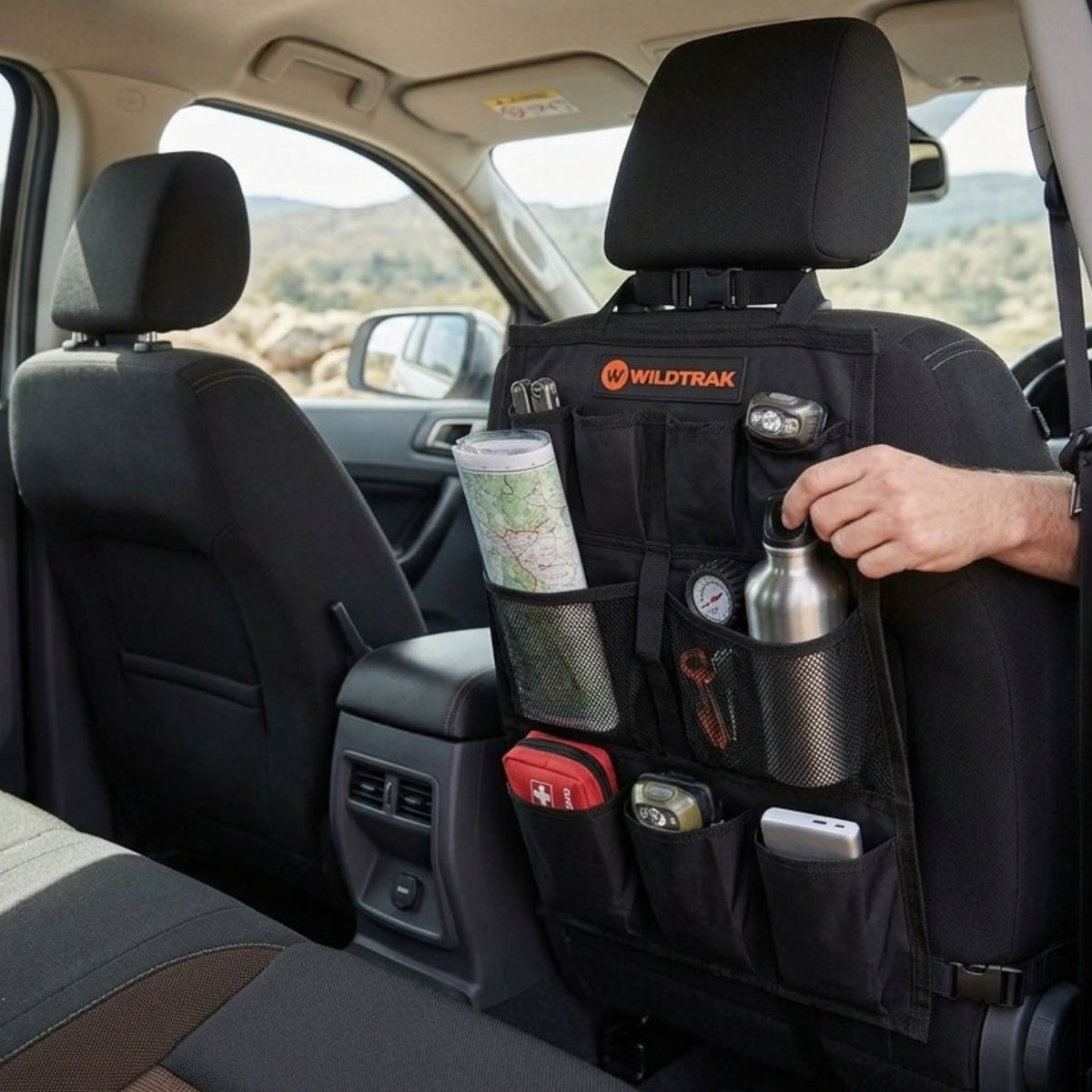 Wildtrak Universal Heavy-duty Car/4WD Explorer Seat Organiser 43x58cm