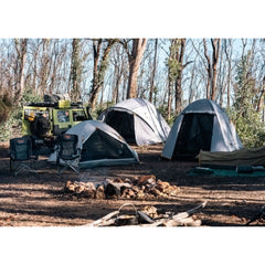 4P Cockatoo Camping™  Dome Tent, Ultrafine Inner Mesh, PU Silver Coated 1000mm Waterproof Fly, Large Windows, Includes Carry Bag with Handles (240 x 220cm with Vestibule Front & Rear)