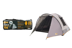 Cockatoo Camping™ 6Person Dome Tent, Ultrafine Inner Mesh, PU Silver Coated 1000mm Waterproof Fly, Large Windows, Includes Carry Bag with Handles (280x305cm with Vestibule Front & Rear)