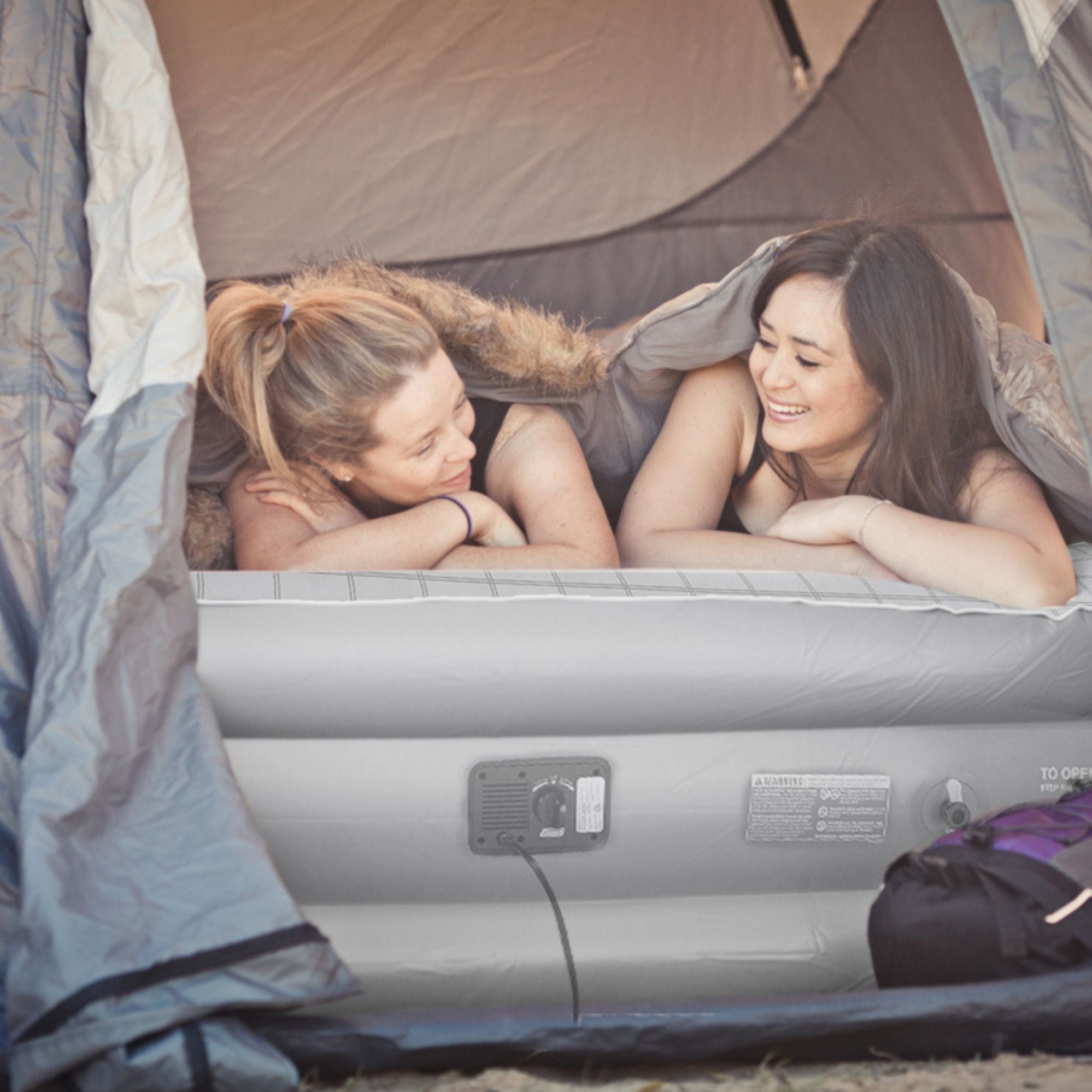 Coleman Queen Double Height Quickbed Air Mattress with Built-in Pump 198 x 152 x 45cm