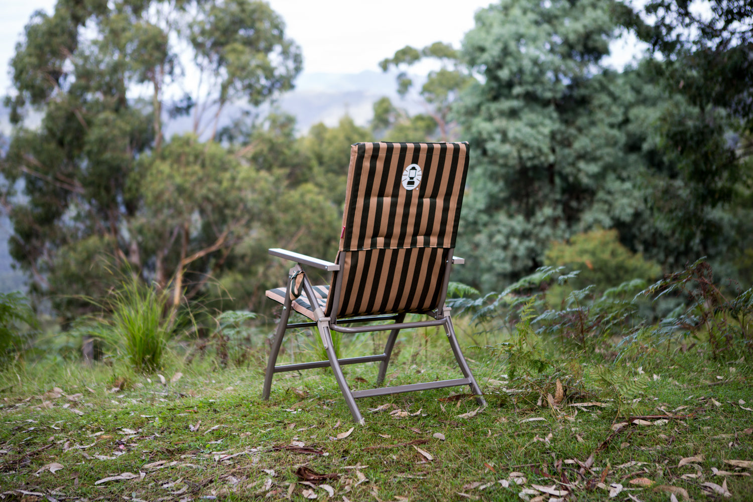 Coleman™ Classic 5 Position Reclining Camp Chair with Padded Seat, Fold Flat, Head Rest, Drink Holder 130kg