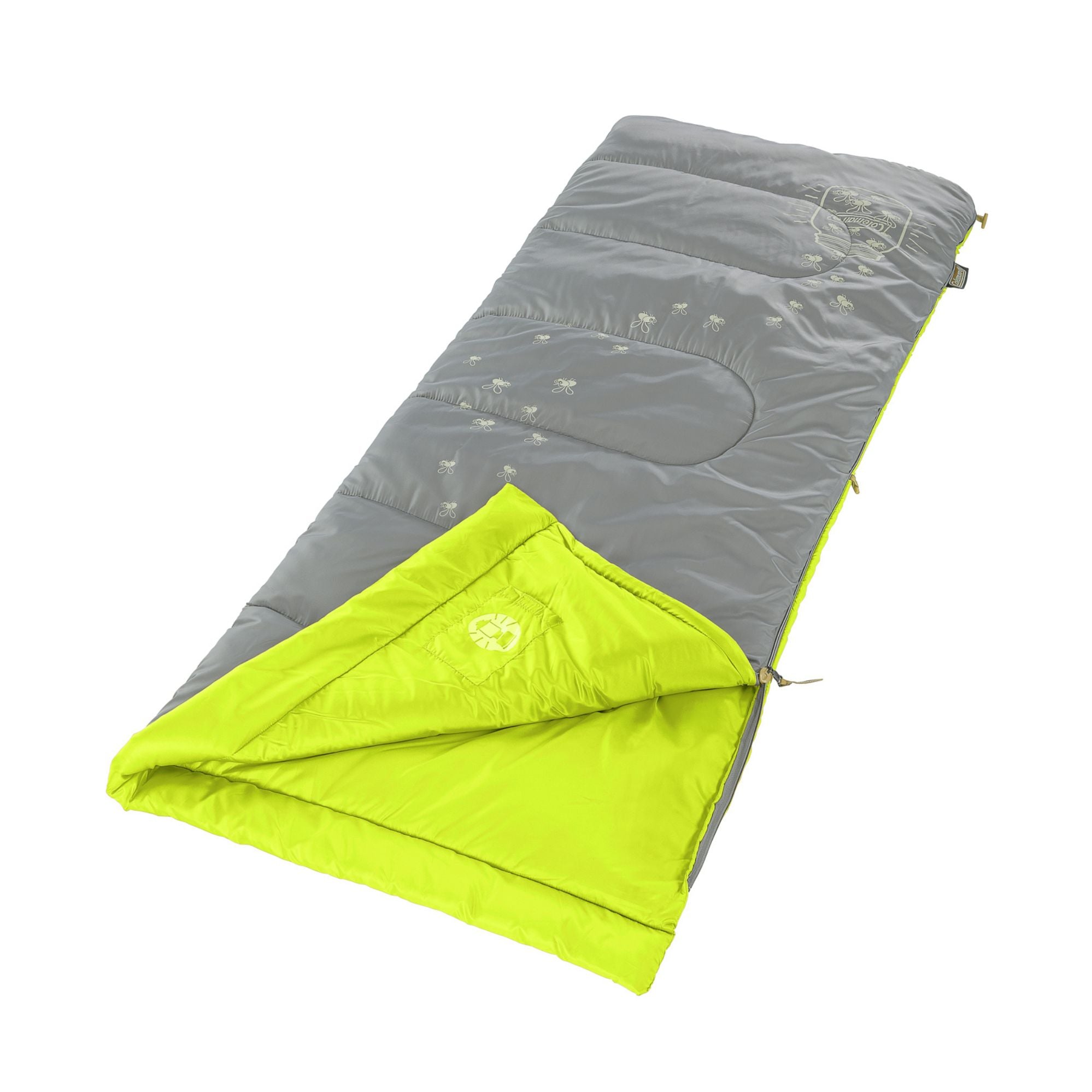 Coleman 7°C Sleeping Bag Kids FryeFly Illumi-bug Green, Glow in the Dark