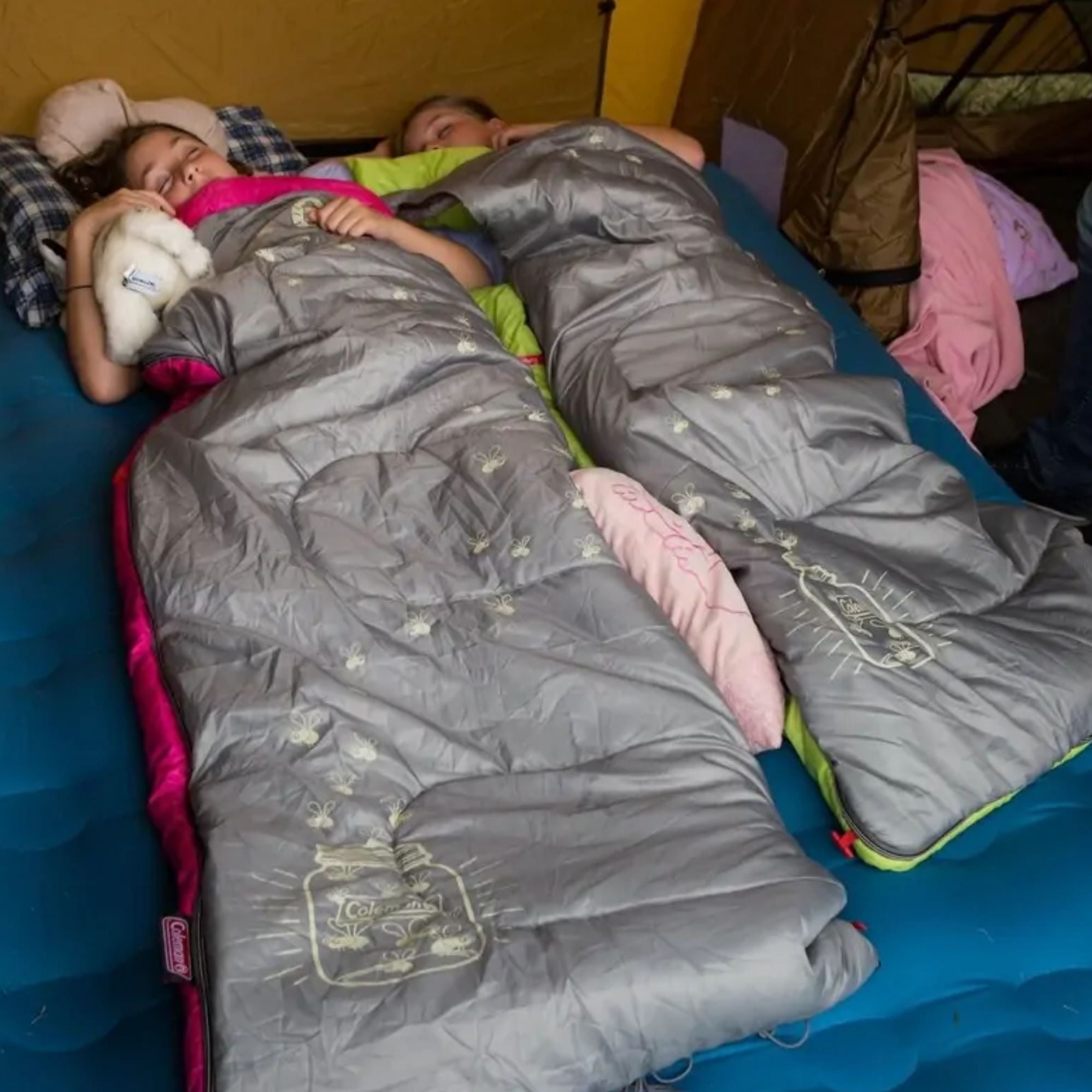 Coleman 7°C Sleeping Bag Kids FryeFly Illumi-bug Pink, Glow in the Dark