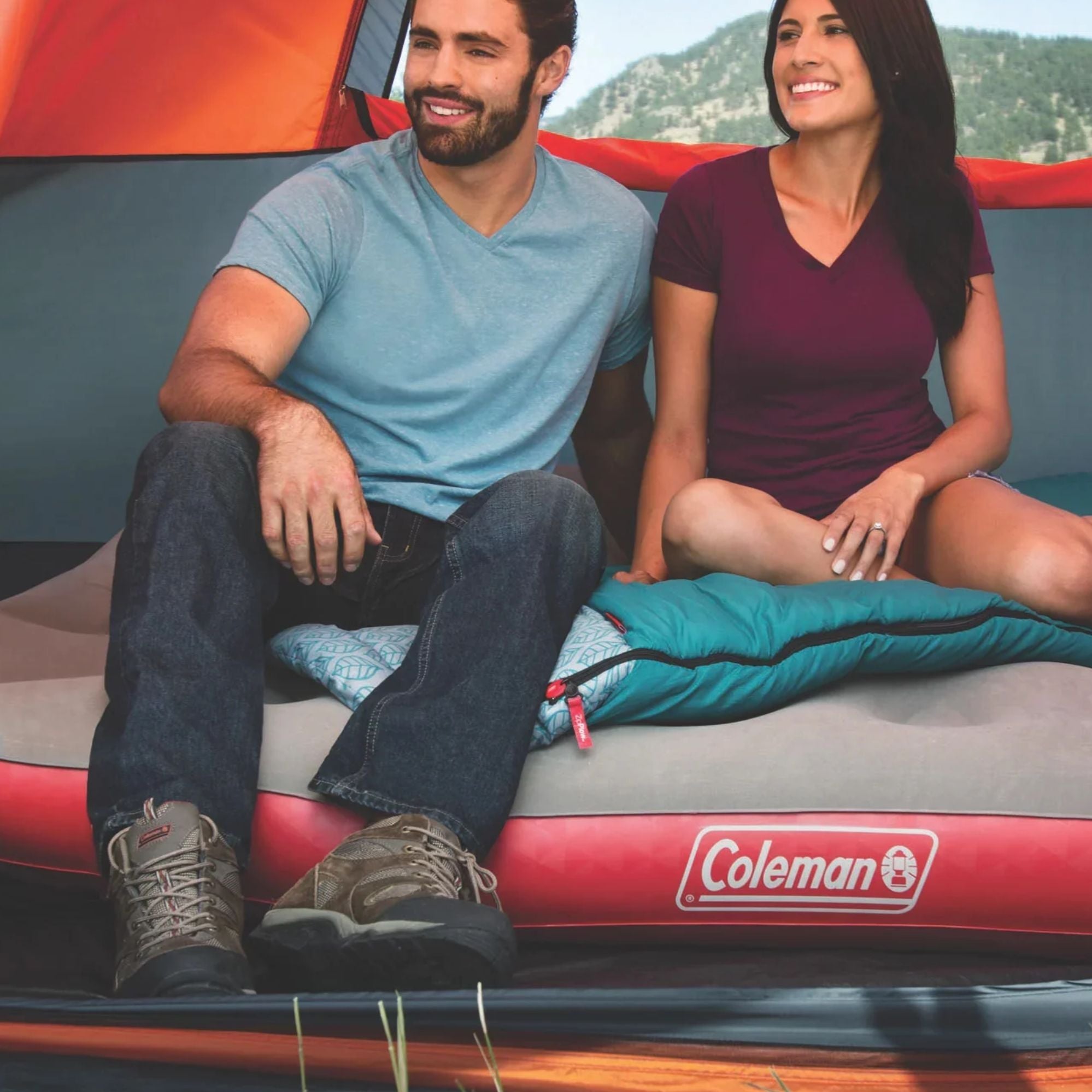 Double Quickbed Plus Air Mattress, Heavy Duty PVC , Soft Plush Rayon Flocked Top, Double Lock Valve, 188 x 137 x 20cm