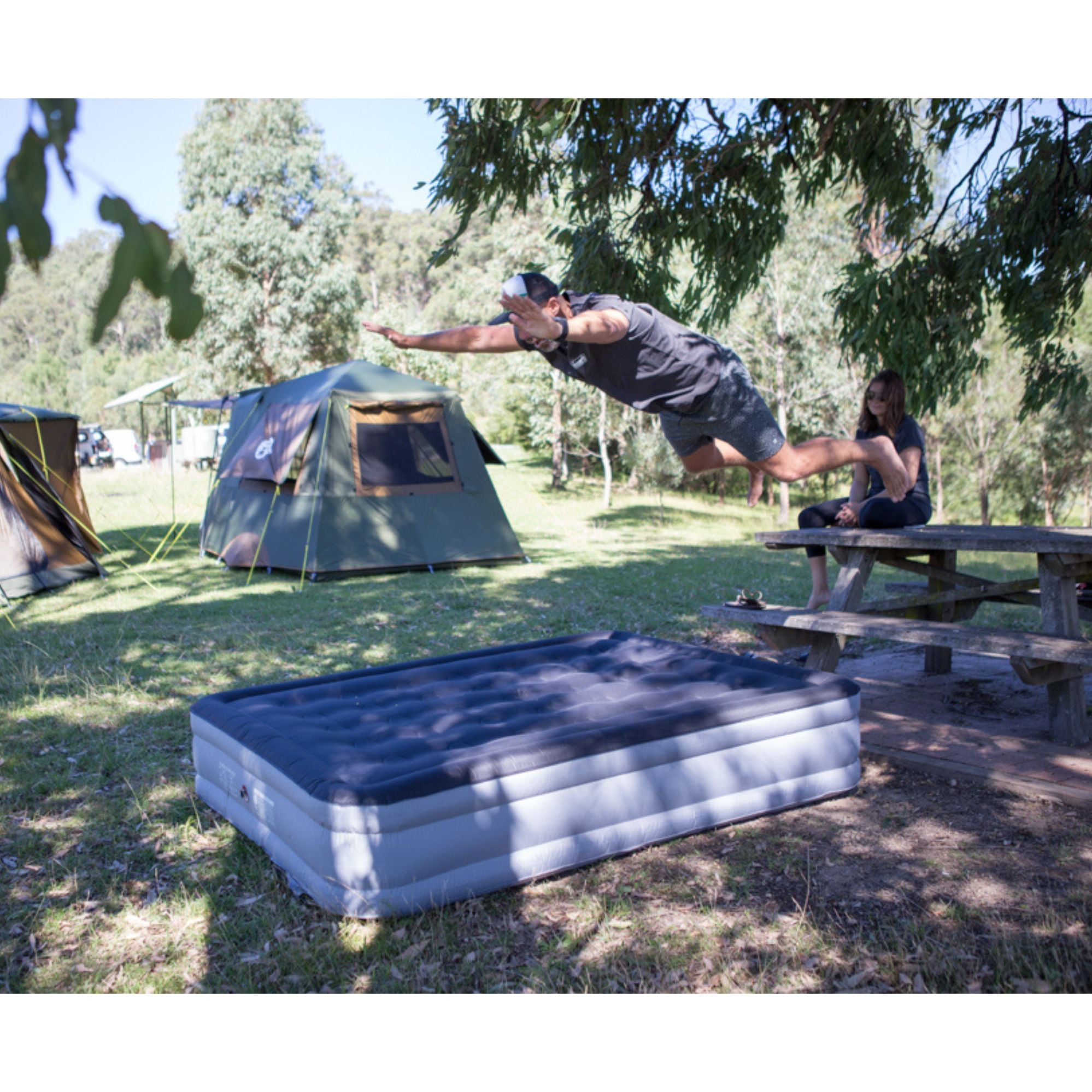 Queen Double Height All Terrain Queen Air Mattress, Coil Construction, Puncture Guard Bonded Fabric