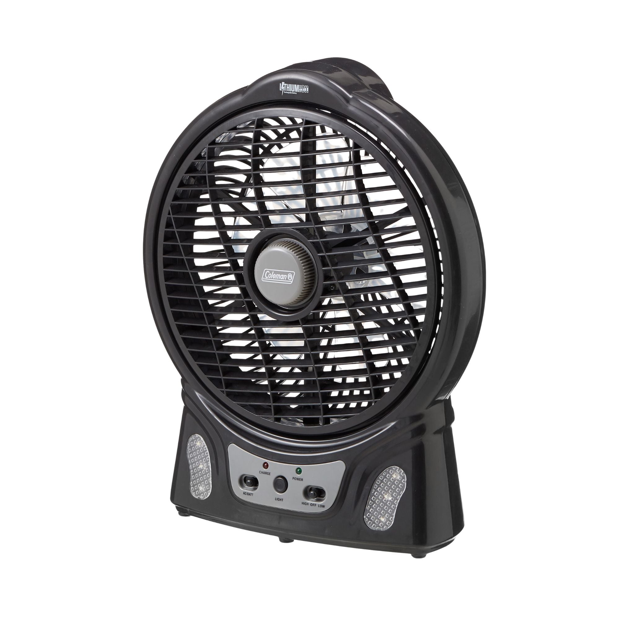 Coleman 240V Rechargeable Lithium Ion Fan with LED Lights 8”/20cm