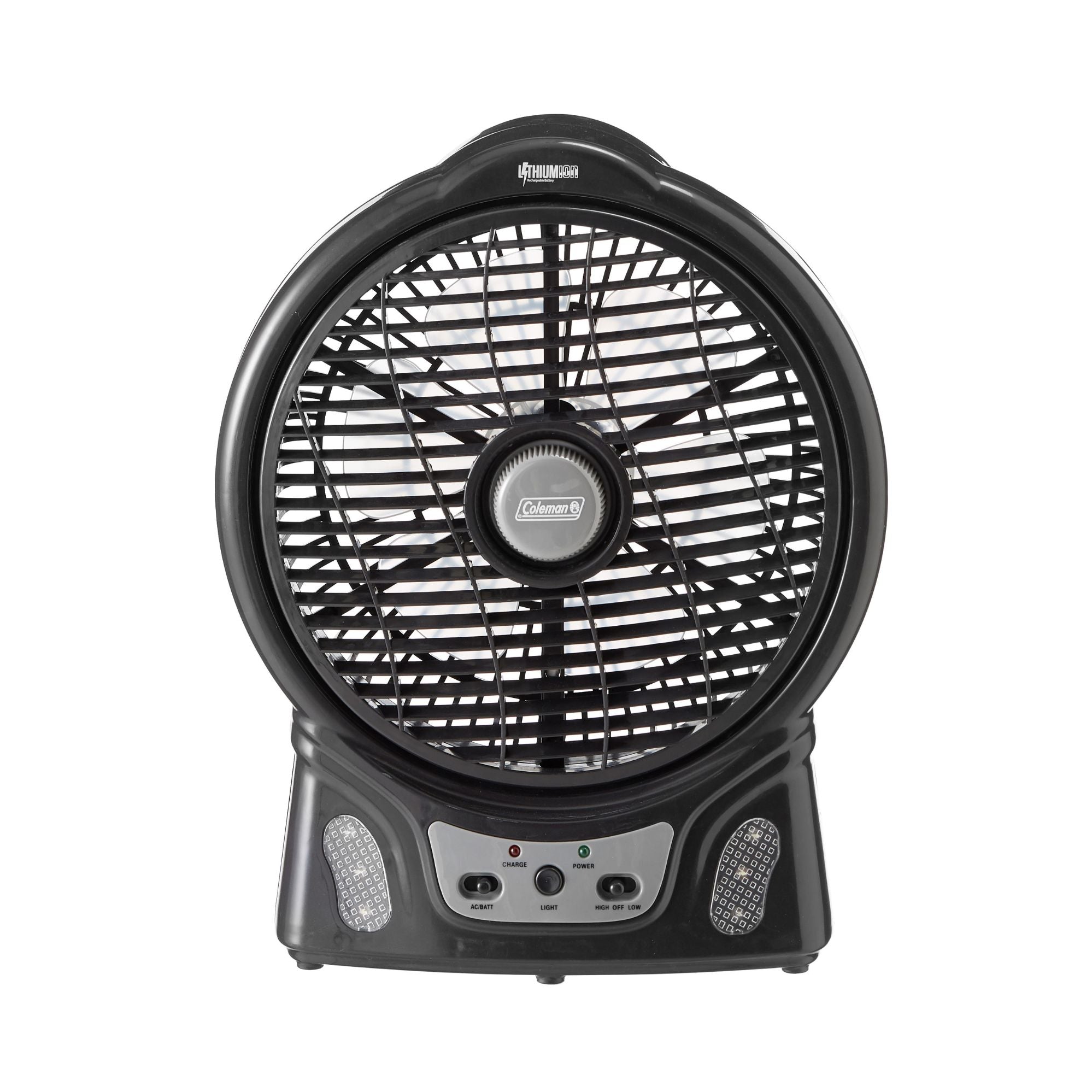 Coleman 240V Rechargeable Lithium Ion Fan with LED Lights 8”/20cm