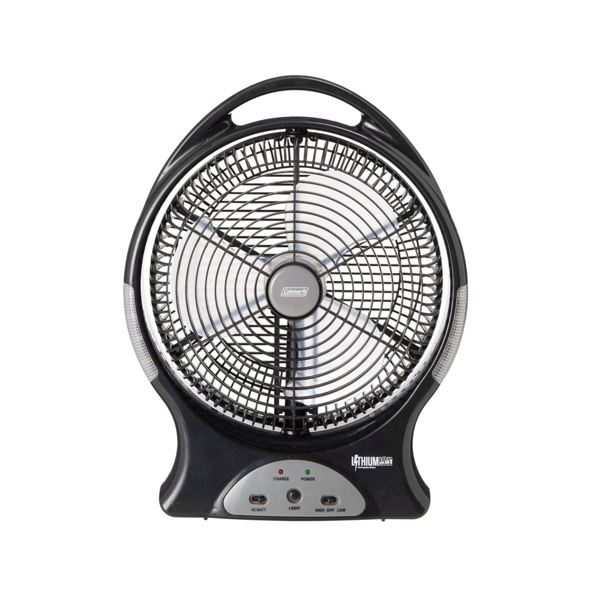 Coleman 240V Rechargeable Lithium Ion Fan with LED Lights 12”/30cm