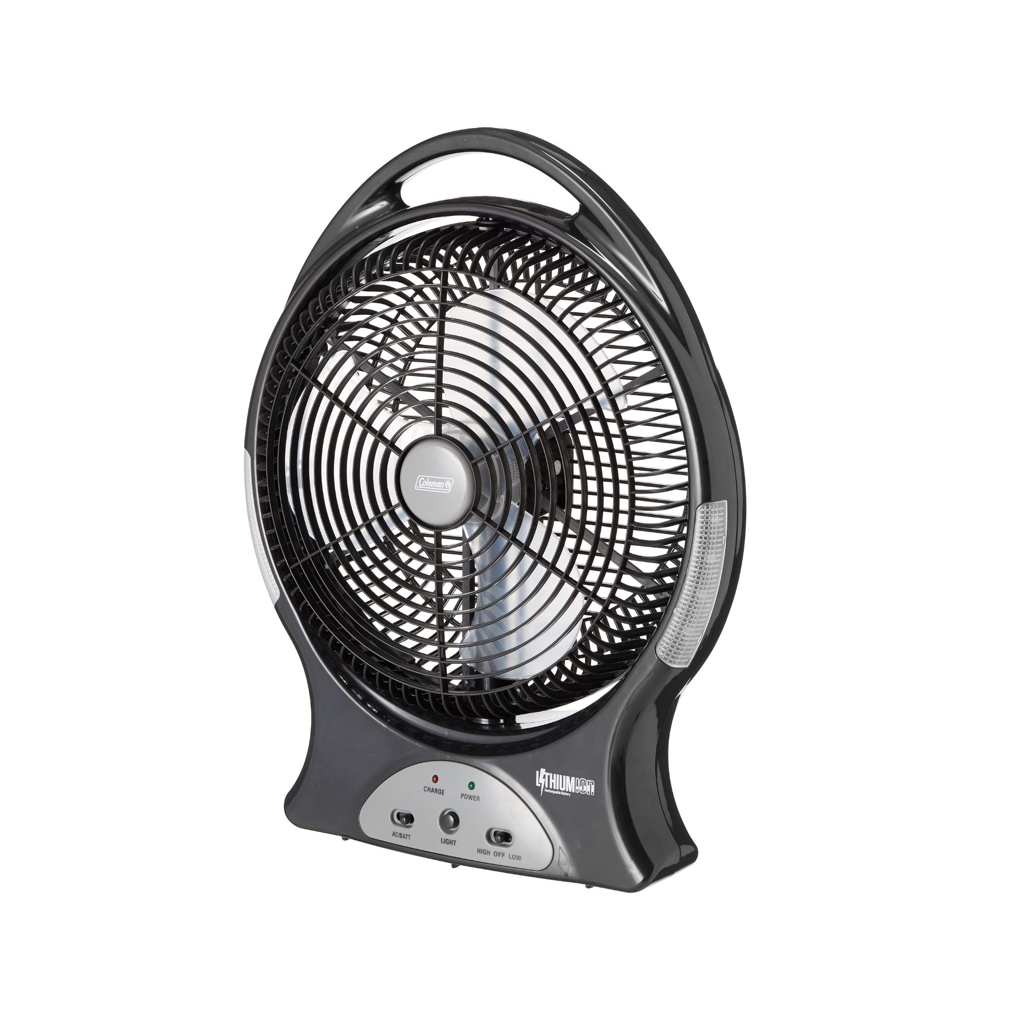 Coleman 240V Rechargeable Lithium Ion Fan with LED Lights 12”/30cm