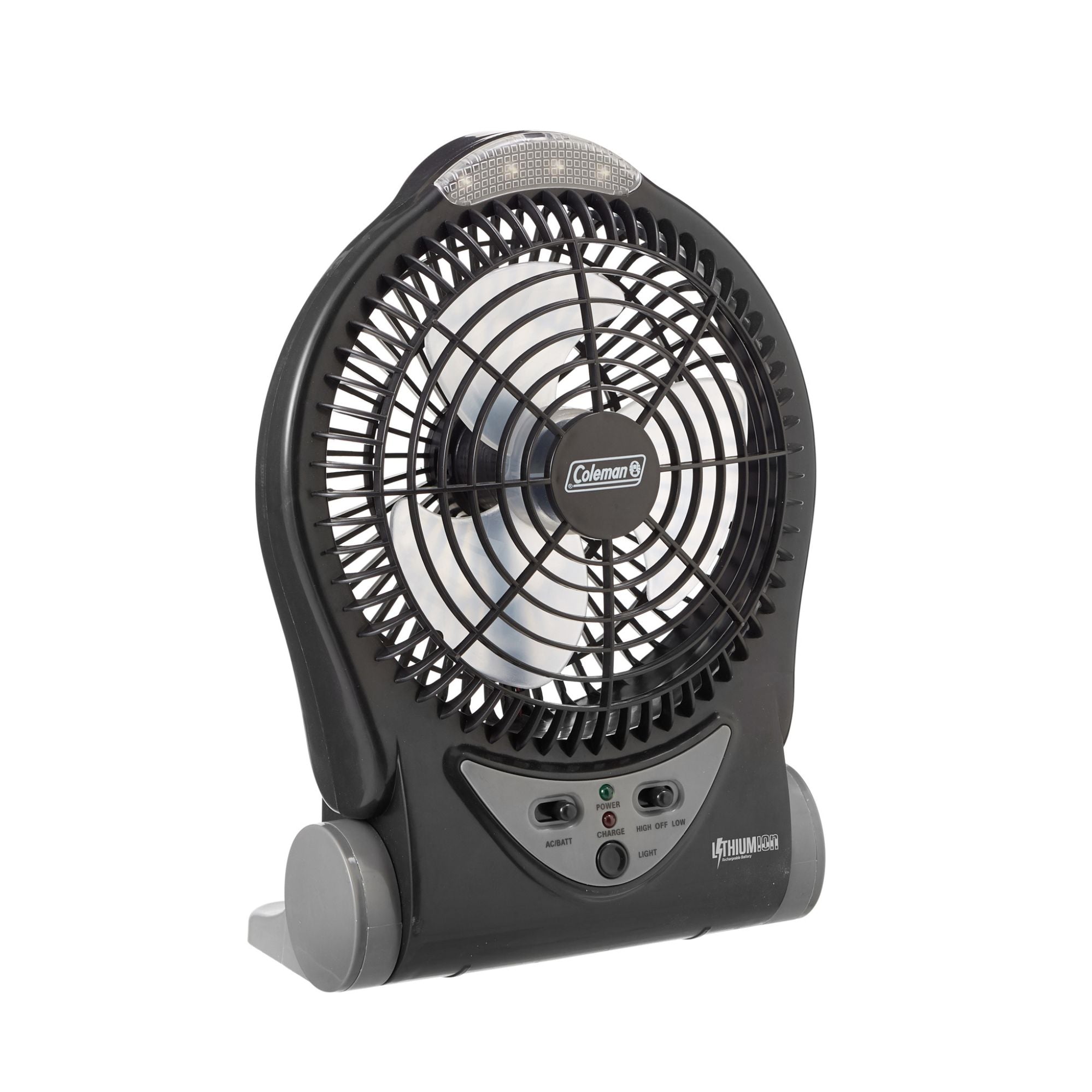 Coleman 240V Rechargeable Lithium Ion Fan with LED Lights 6”/15cm