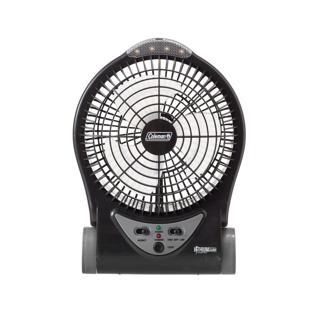 Coleman 240V Rechargeable Lithium Ion Fan with LED Lights 6”/15cm