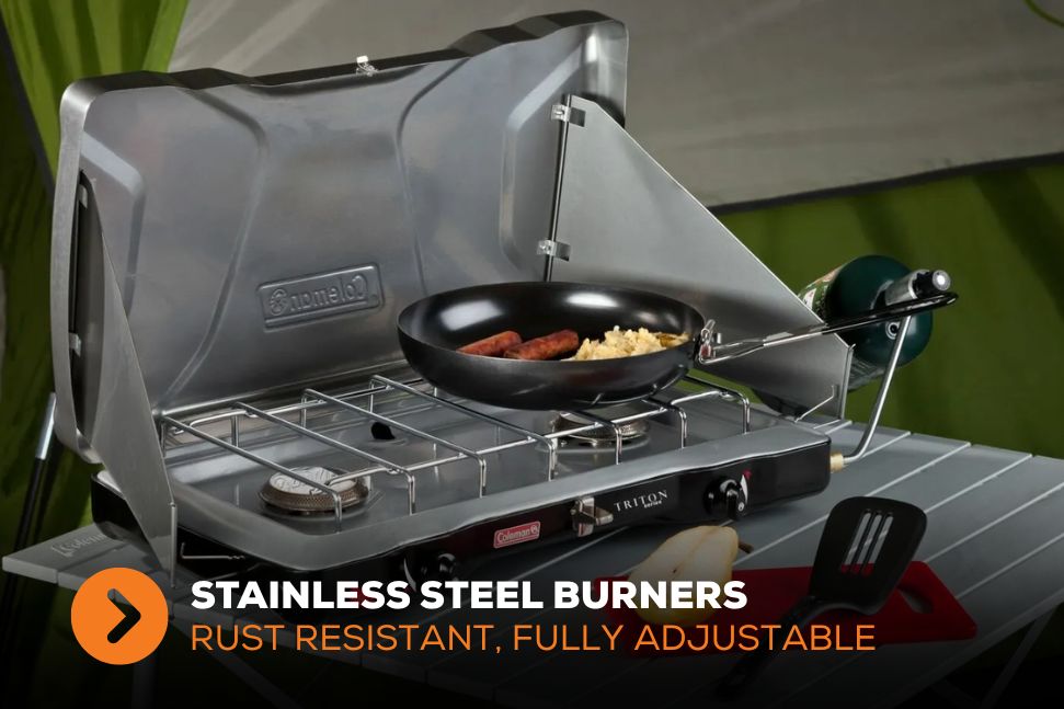 コールマン Triton ツーバーナー コンロ ブラック トリトン ケース付 Coleman Triton Instastart 2-Burner Stove, Perfect Heat Tecnology