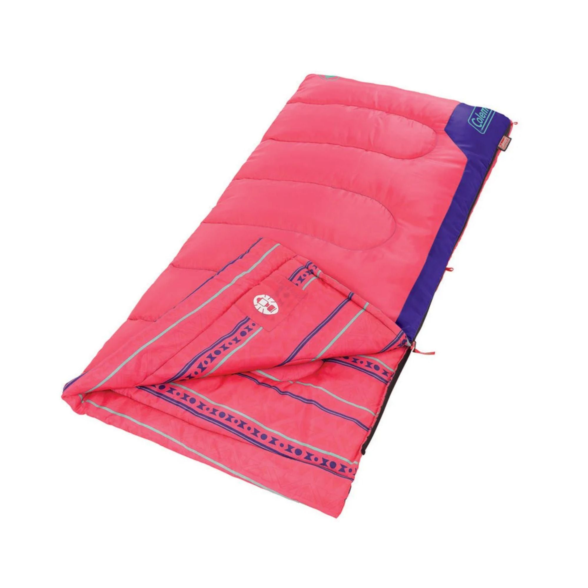 Youth Pink 10°C Glow in the Dark Sleeping Bag, Machine Washable, 152 x 66 cm