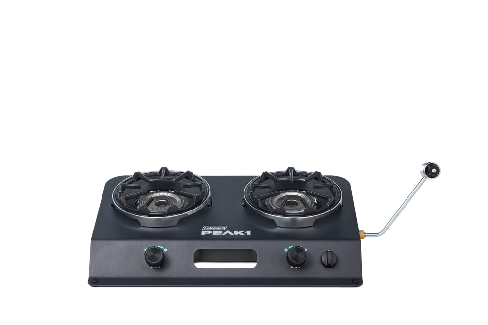 Coleman PEAK1™ 2-Burner Camping Stove, Portable, Even Cooking, Wind Protection, 20000 BTUs, Durable