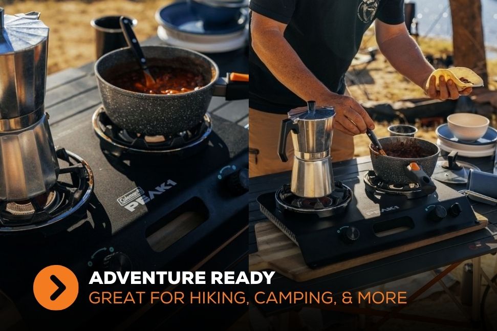 Coleman PEAK1™ 2-Burner Camping Stove, Portable, Even Cooking