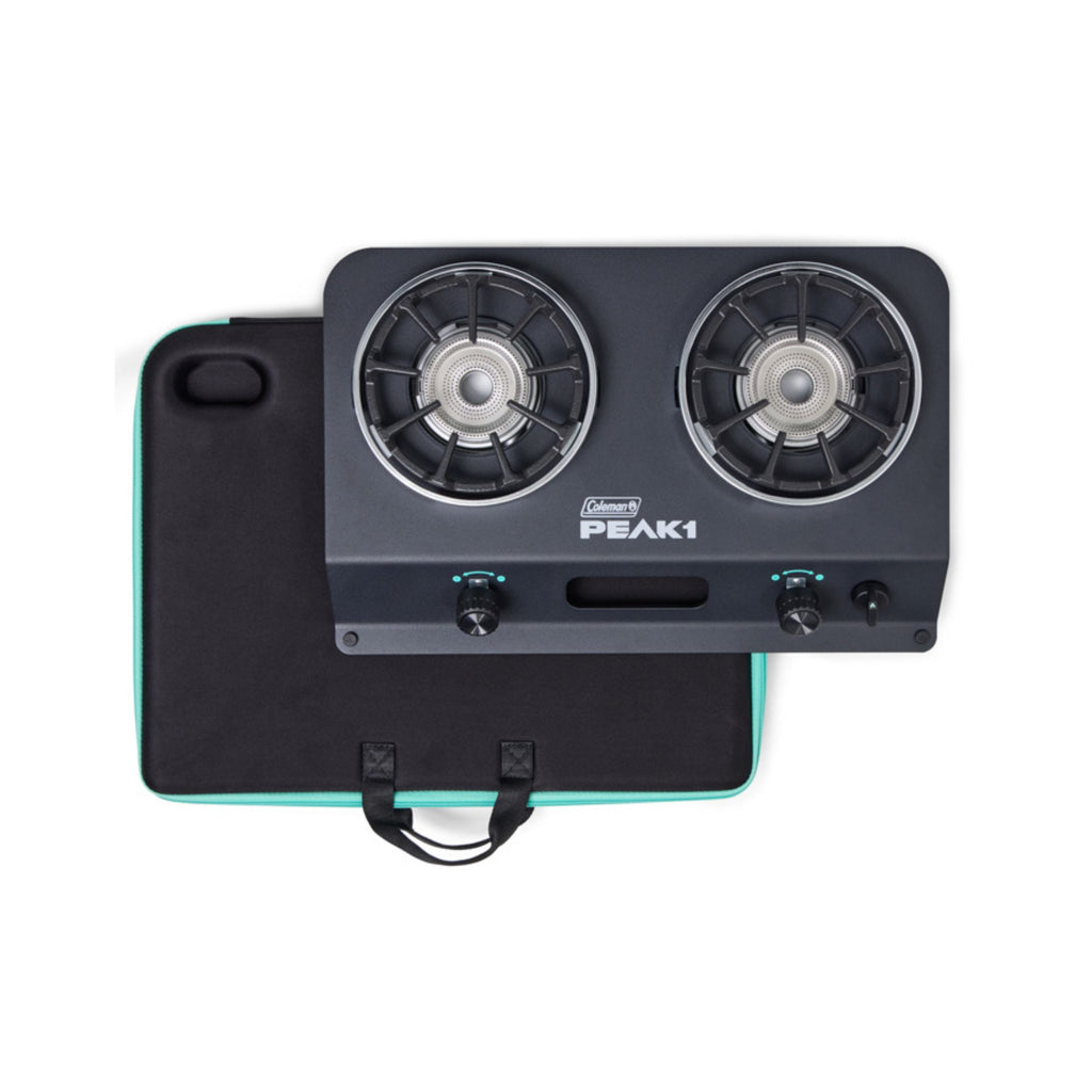 Coleman PEAK1™ 2-Burner Camping Stove, Portable, Even Cooking, Wind Protection, 20000 BTUs