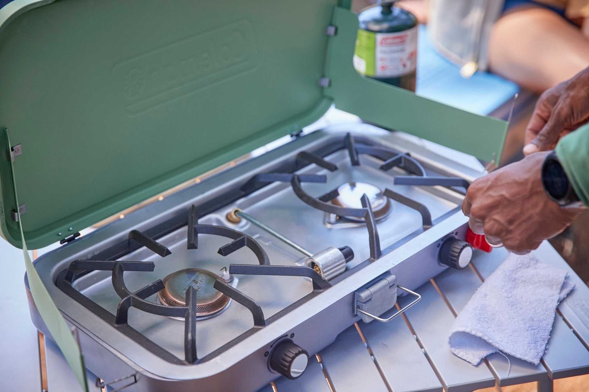 Coleman Cascade 3-in-1 Portable Camping Stove with Wind Guards, 24000 BTUs