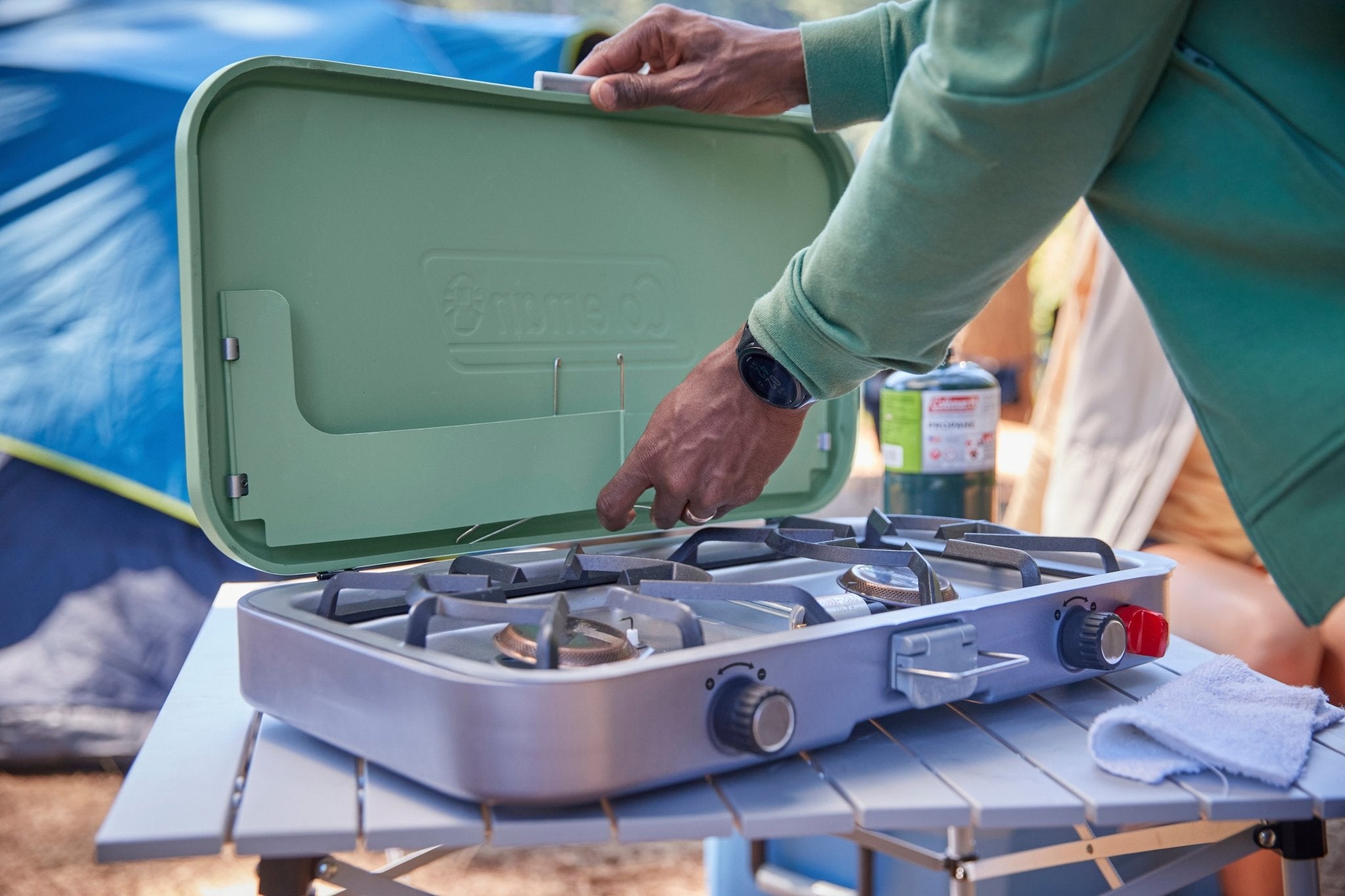 Coleman Cascade 3-in-1 Portable Camping Stove with Wind Guards, 24000 BTUs