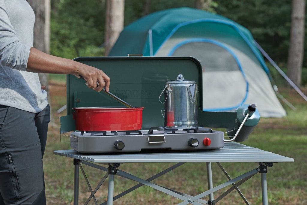 Coleman Cascade 3-in-1 Portable Camping Stove with Wind Guards, 24000 BTUs