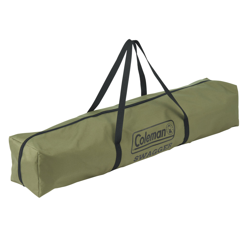 Coleman™ Quad Fold Swagger Chair, Extra Wide, Adjustable lumber support, Mobile Phone Holder, Drink Holder, Carry Bag, 250kg
