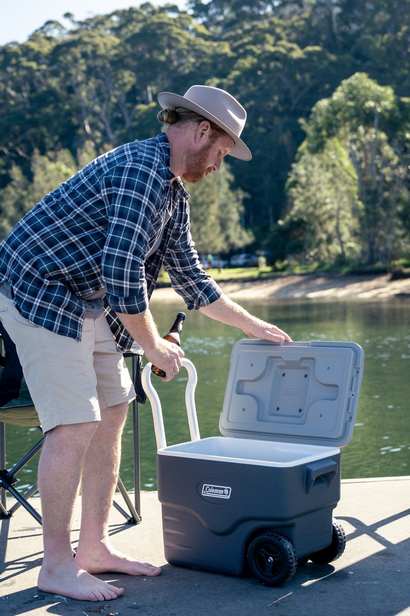 Extreme Cooler 38L Grey with Heavy Duty Wheels and Towing Handle