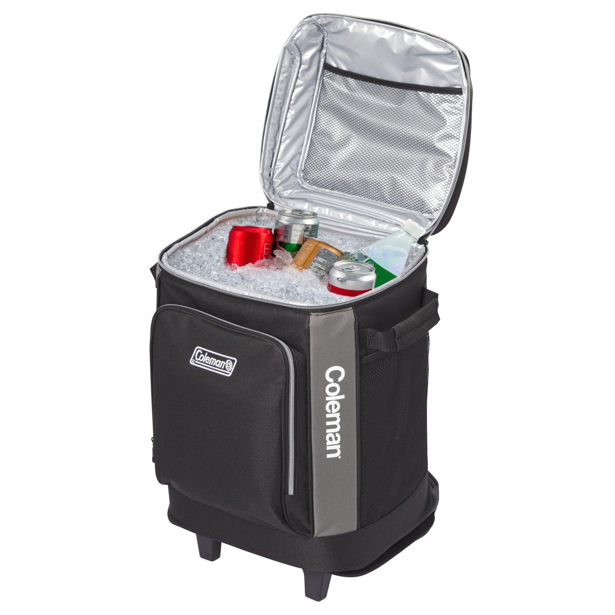 42 Can Templock Insulation Zipped Pocket Wheeled Soft Cooler Bag with Retractable Towing Handle