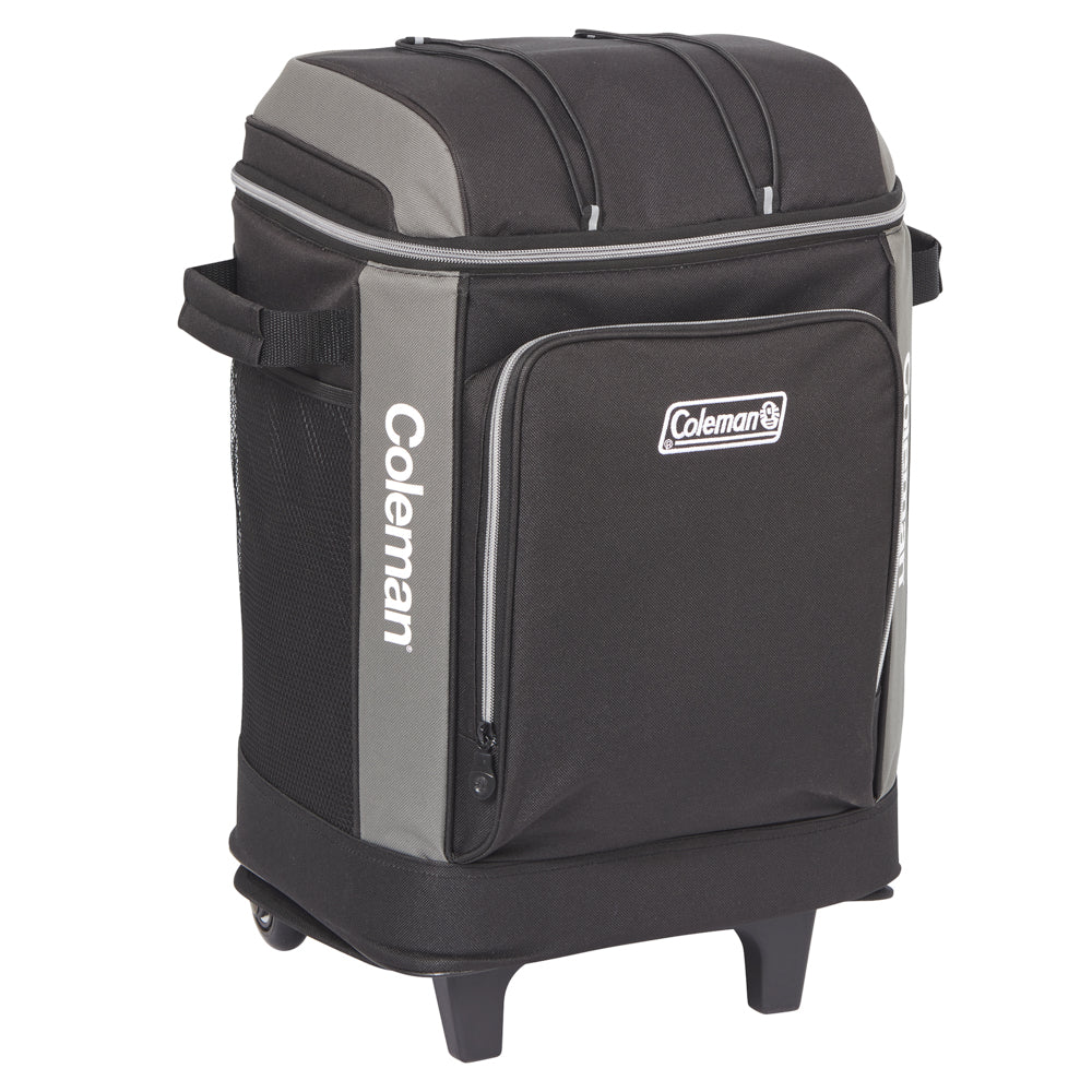 Coleman™ 42 Can Templock Insulation Zipped Pocket Wheeled Soft Cooler Bag with Retractable Towing Handle