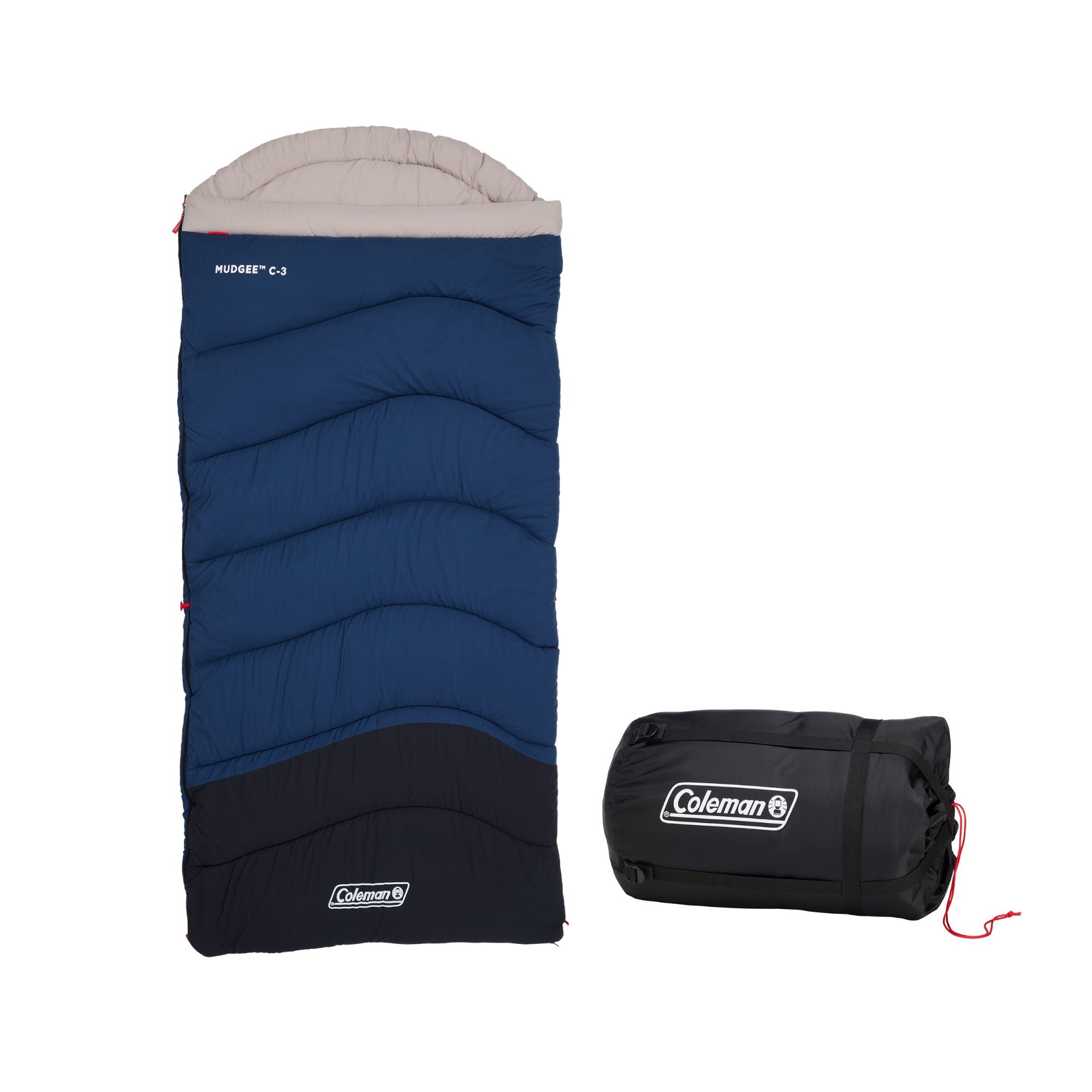 Coleman Mudgee C-3 Tall Warm Hooded Sleeping Bag, -3°C Rated