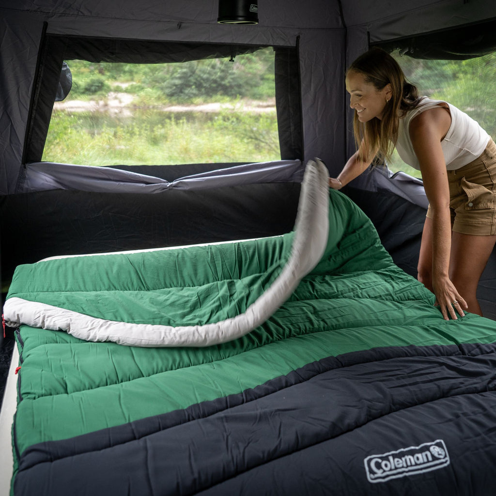 Coleman Mudgee C-3 Warm Hooded Double Sleeping Bag, -3°C Rated