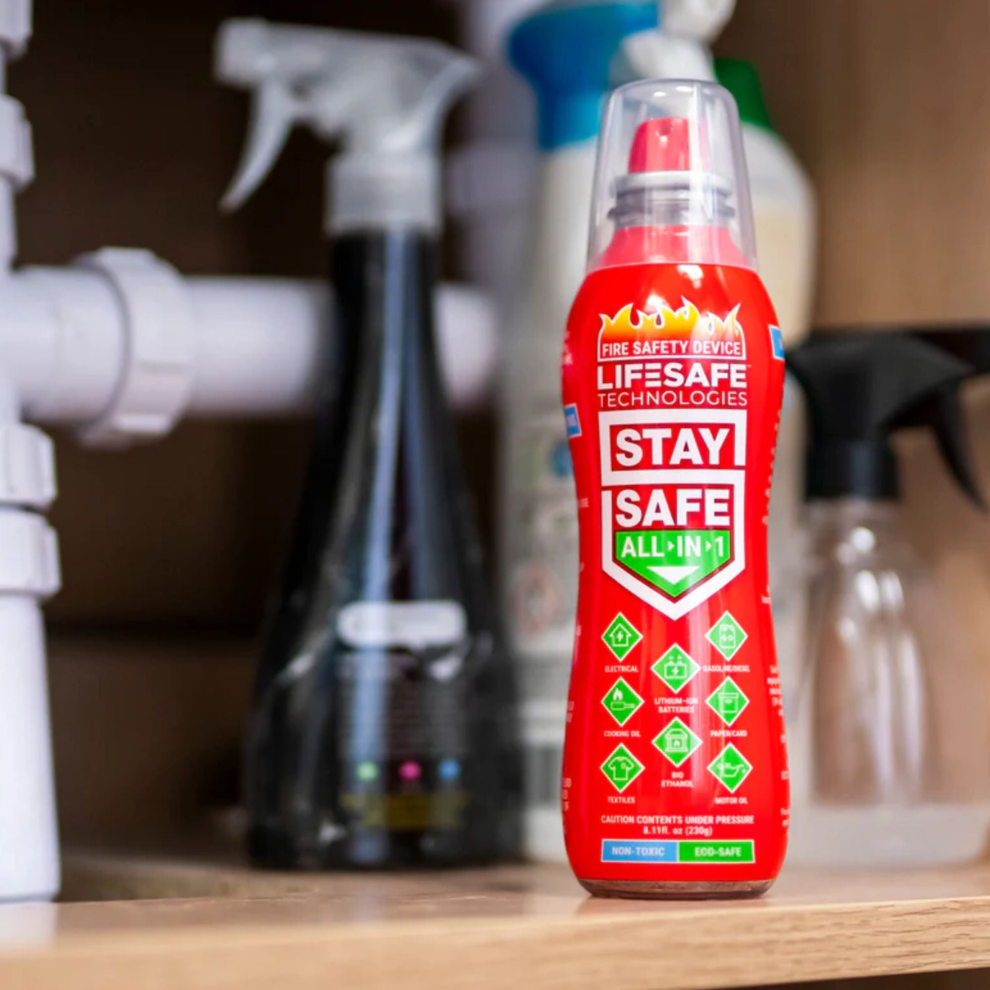Stay Safe All in 1 Fire Safety Device / Handheld Fire Extinguisher 210g