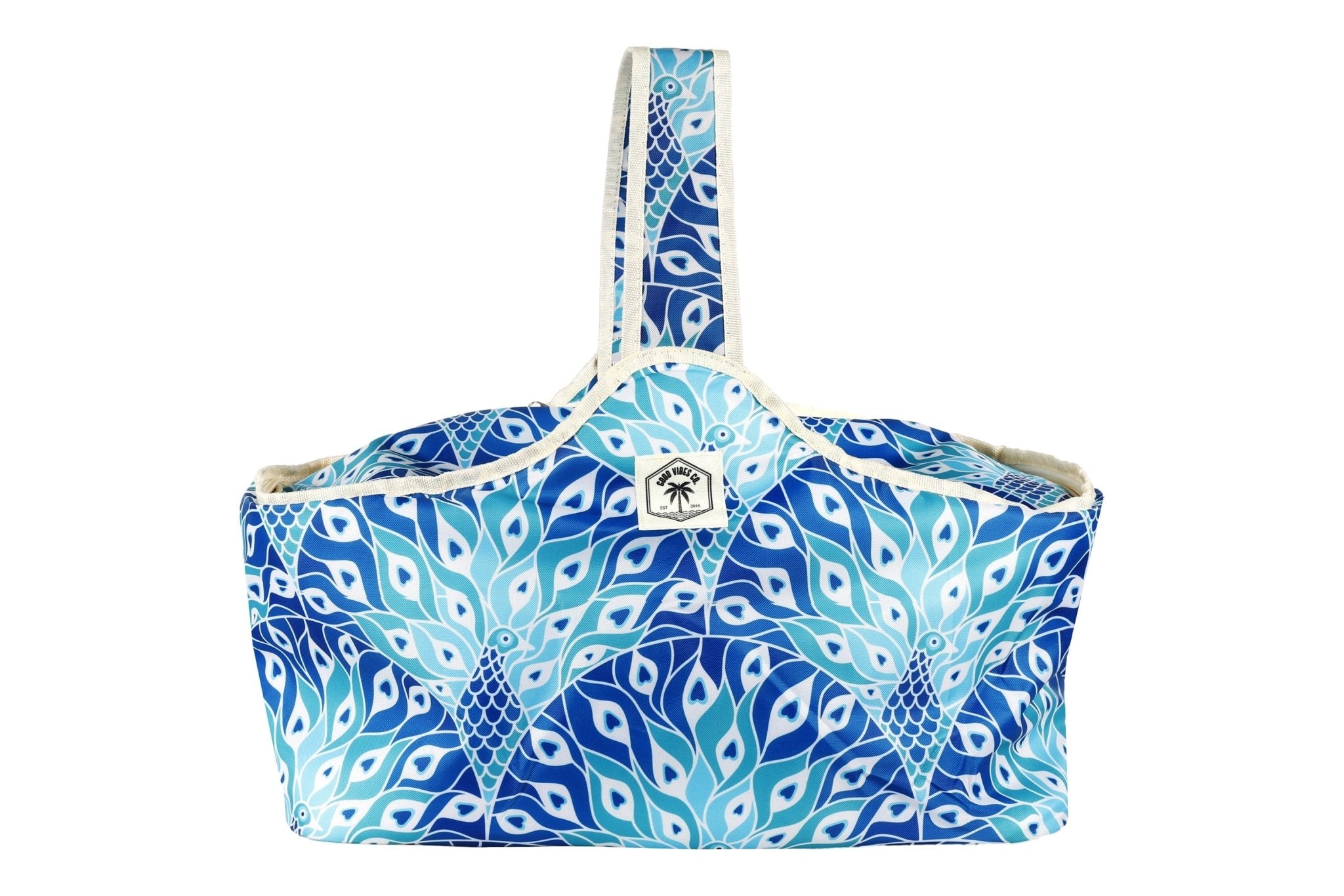 Peacock Paradise Insulated Daytripper Cooler Bag, Full Zip-Around, Sewn in Handles, Folds Flat
