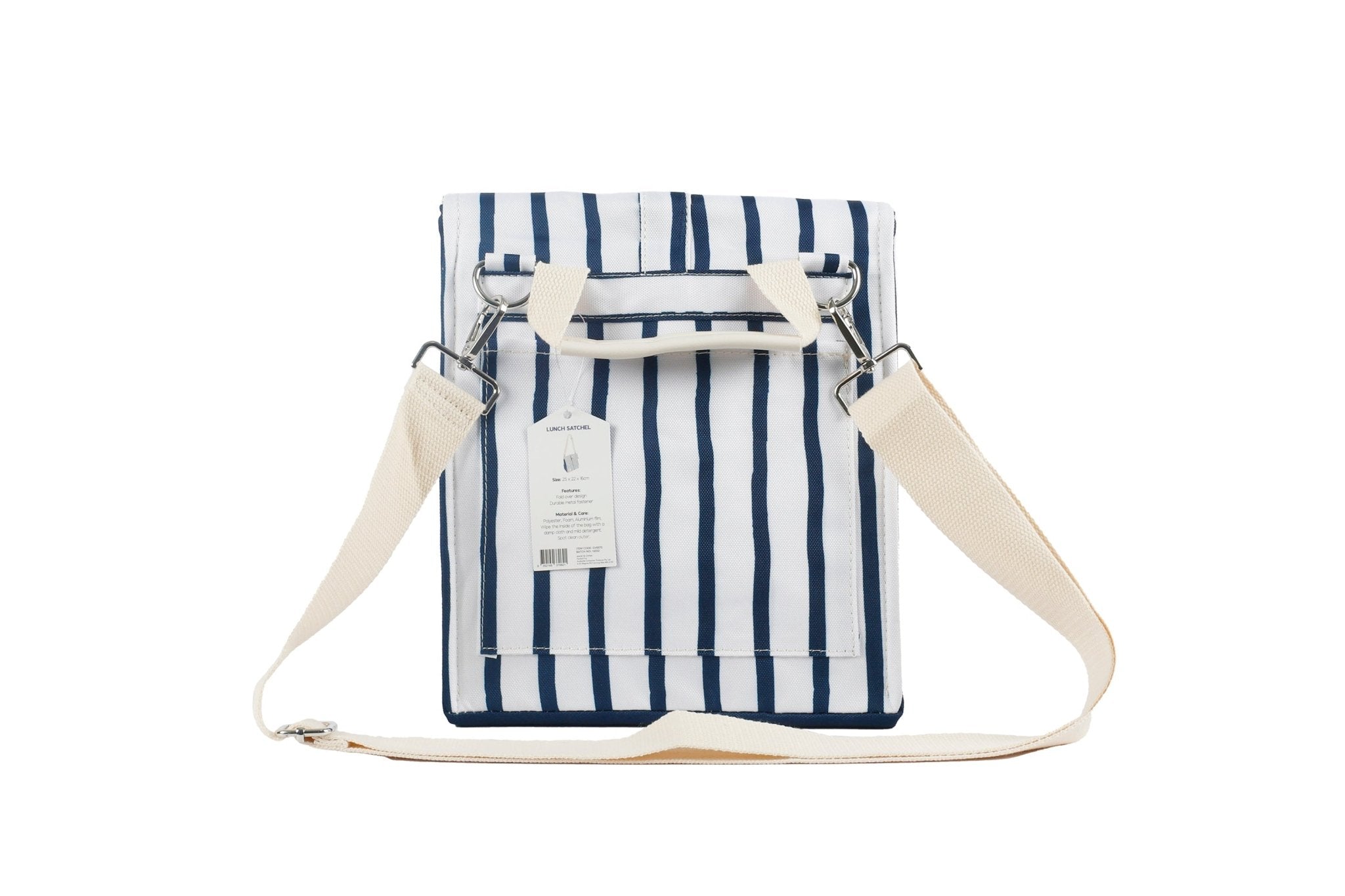 Mediterranean Insulated Lunch Bag, Removable Shoulder Strap, Metal Buckle