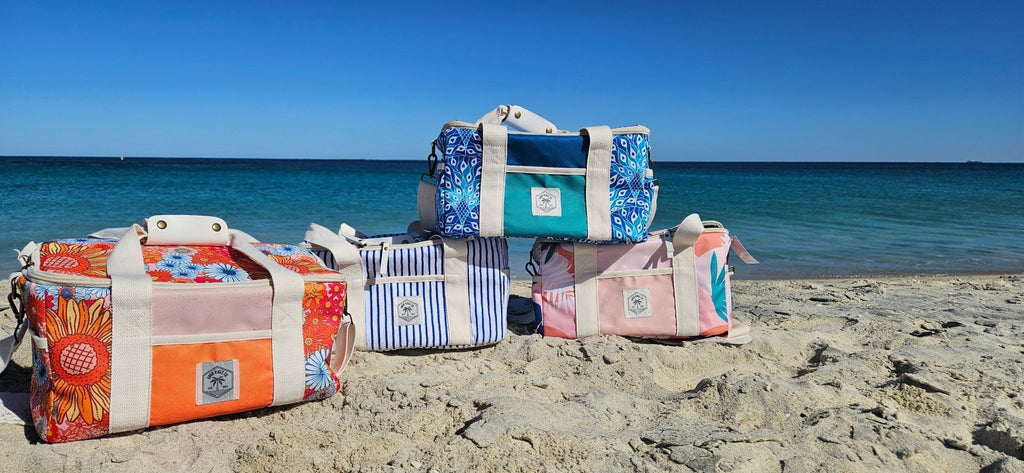 Retro Summer 15 Can Deluxe Cooler Bag, Insulated Lining, Removable Shoulder Strap, Storage Pocket