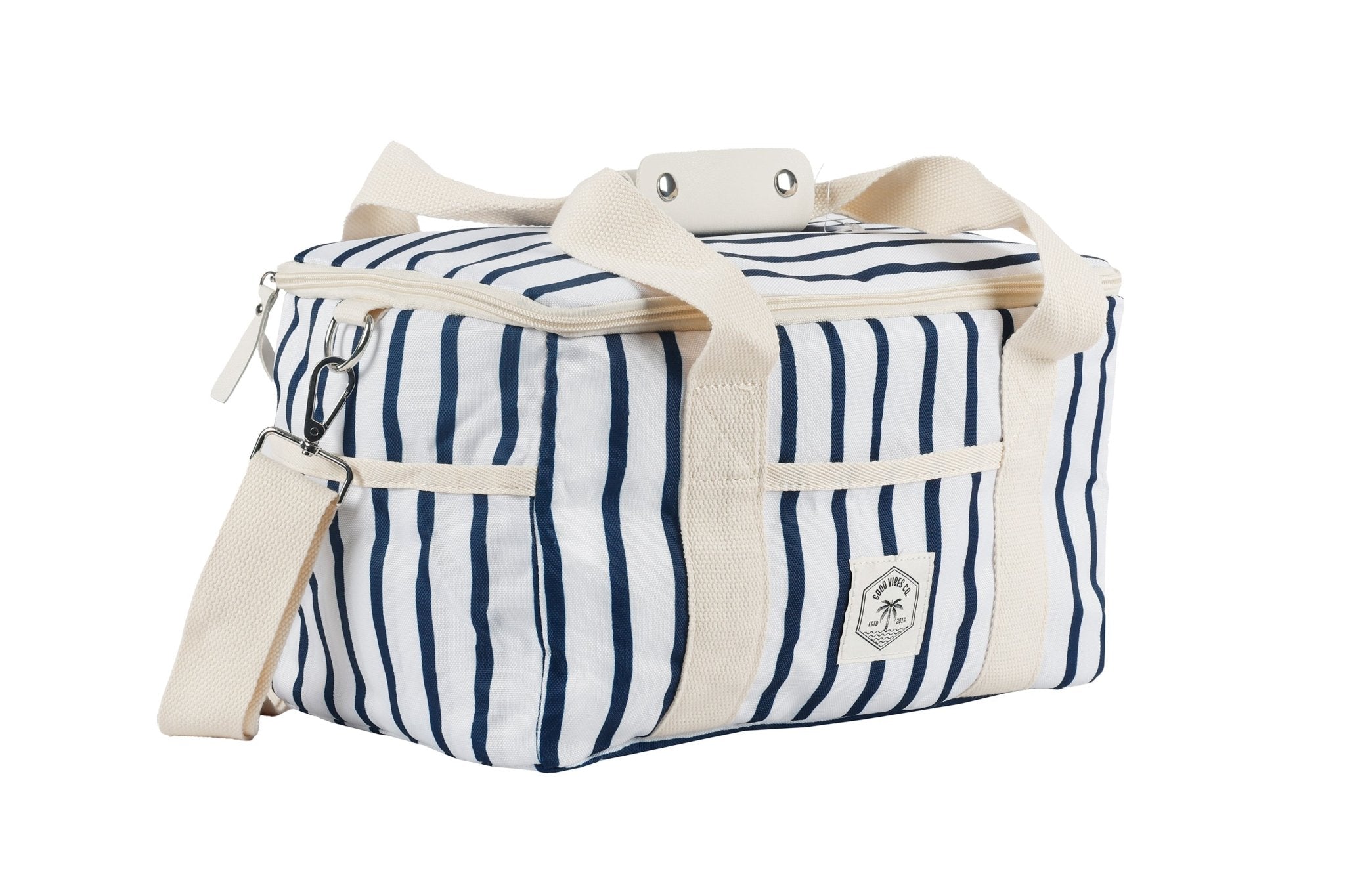 Mediterranean 15 Can Deluxe Cooler Bag, Insulated Lining, Removable Shoulder Strap, Storage Pocket