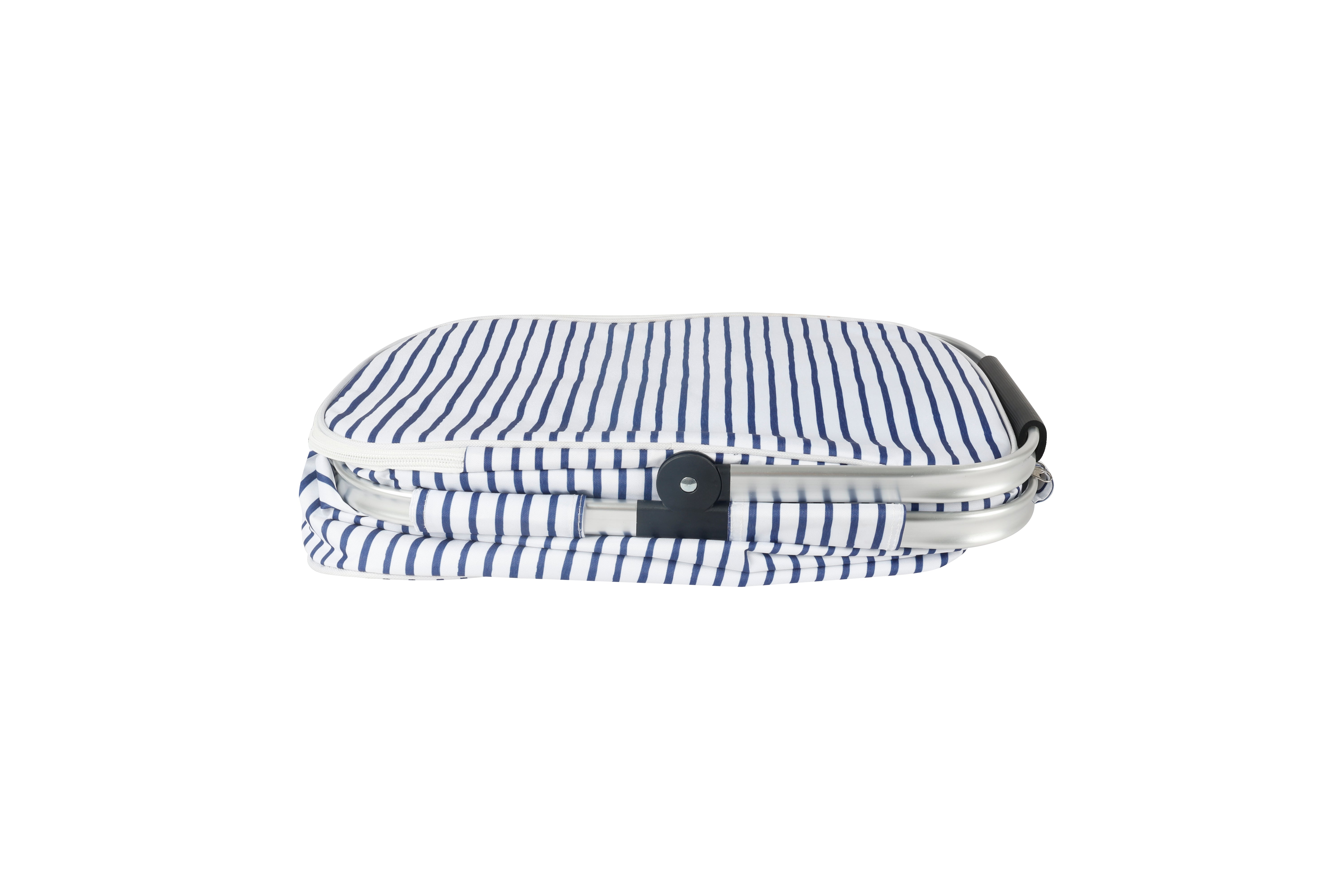 Good Vibes™ Insulated Market Cooler Bag, Aluminium Frame, Fully Zipped, Collapsible - Mediterranean