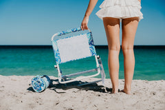 Peacock Paradise Foldable Beach Chair with Carry Strap, Lightweight & Portable, High Back, Powder Coated Frame
