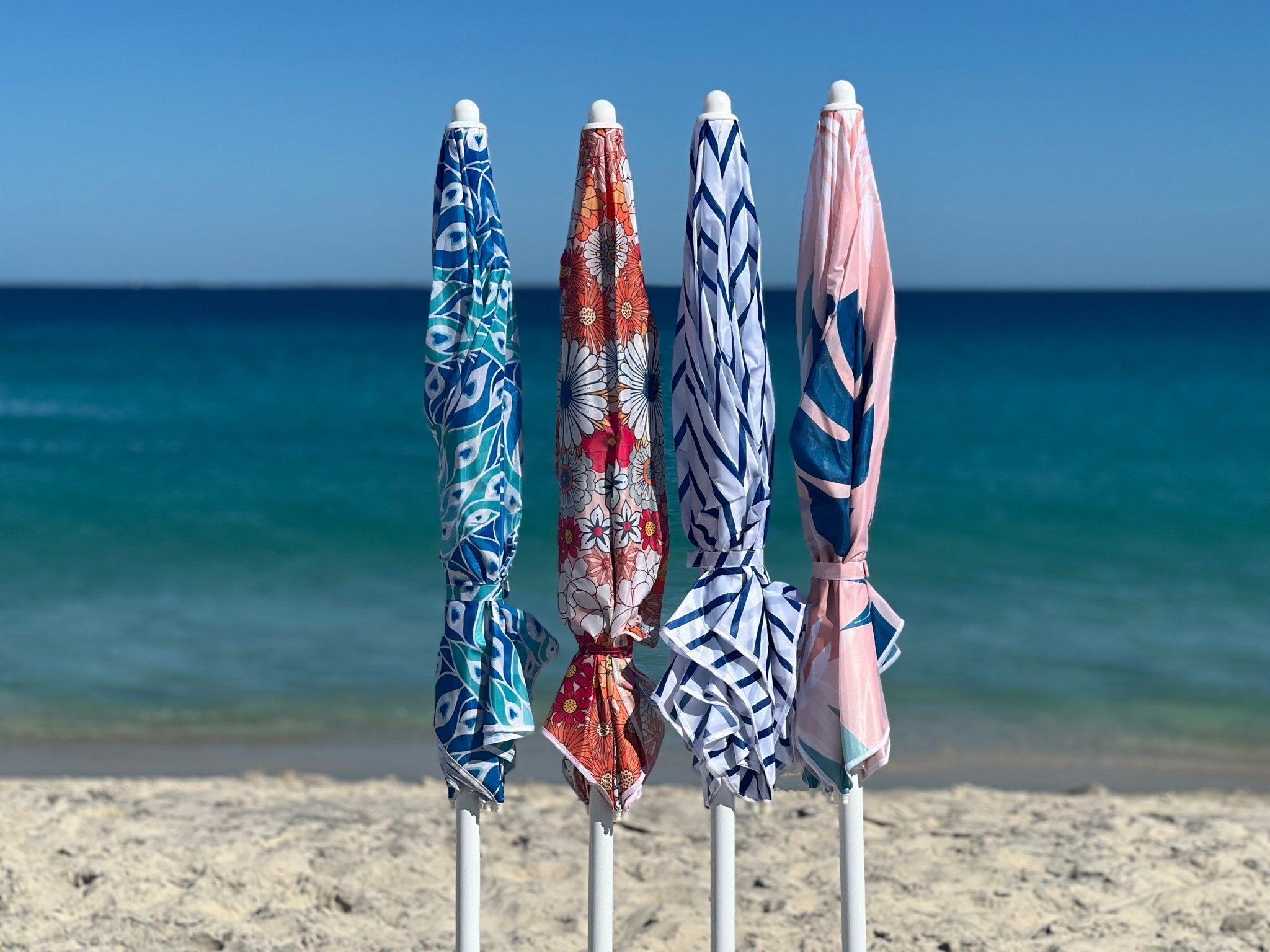 Mediterranean 1.6m Beach Umbrella with Carry Bag, Shoulder Strap
