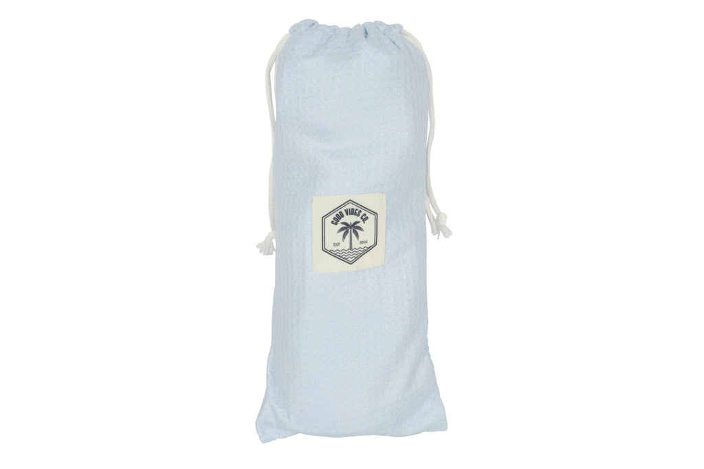 Sorrento 160cm Premium Waffle Beach Towel with Storage Bag, Double Sided, Eco Friendly, Sand Free, Quick Dry, Ultra Absorbent