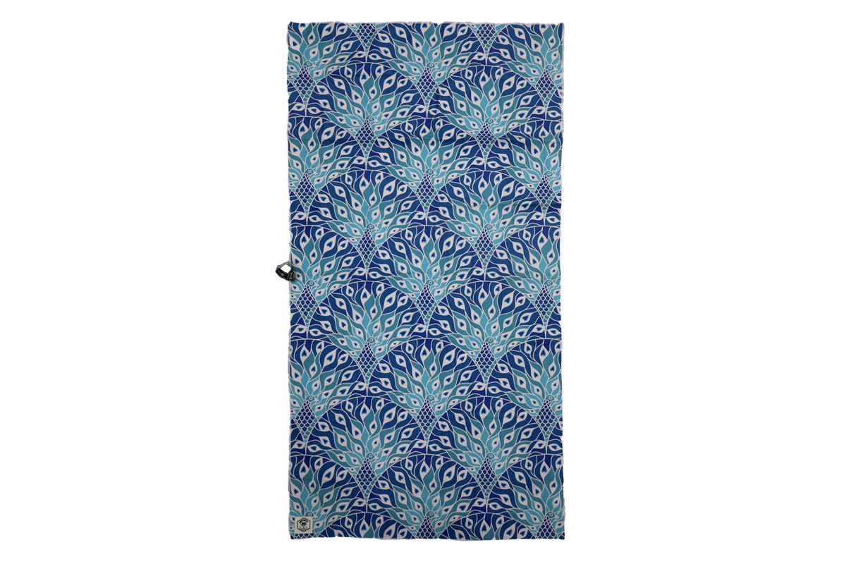 Peacock Paradise 160cm Microfibre Beach Towel with Storage Bag , Sand-Resistant, Eco Friendly, Double Sided