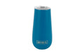 Peacock Blue 175ml Insulated Double Wall Stainless Steel Travel Flute with Lid, Durable Matt Finish