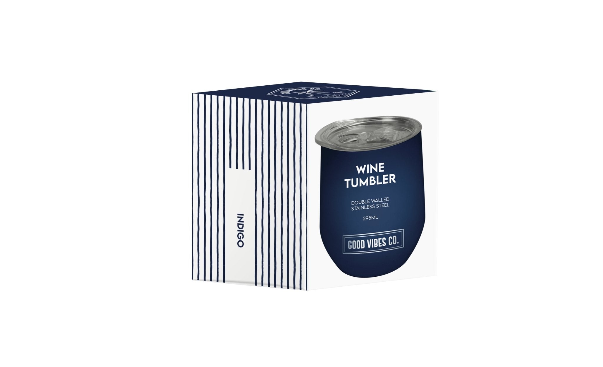 Indigo 295ml Insulated Double Wall Stainless Steel Travel Cup with Lid, Durable Matt Finish