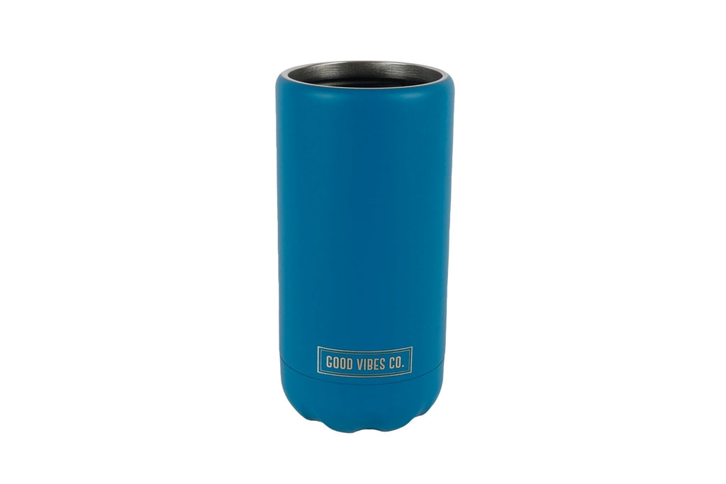 Peacock Blue Insulated Double Wall Stainless Steel Skinny Bottle Can Cooler - Suits Slim Bottles and Seltzer Style Cans