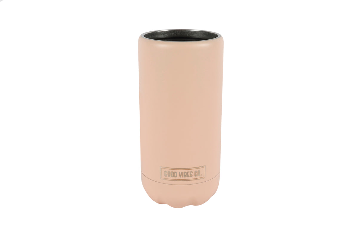 Terracotta Blush Insulated Double Wall Stainless Steel Skinny Bottle Can Cooler - Suits Slim Bottles and Seltzer Style Cans