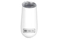 Dove White 175ml Insulated Double Wall Stainless Steel Travel Flute with Lid, Durable Matt Finish
