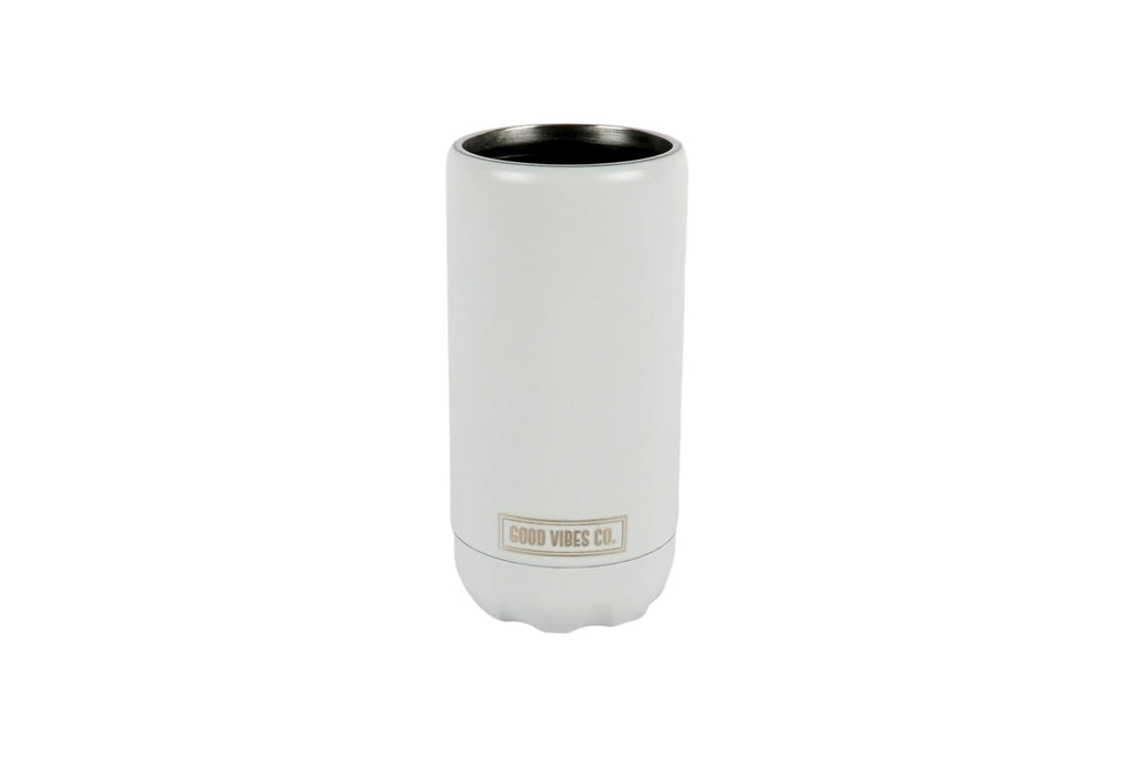 Dove White Insulated Double Wall Stainless Steel Skinny Bottle Can Cooler
