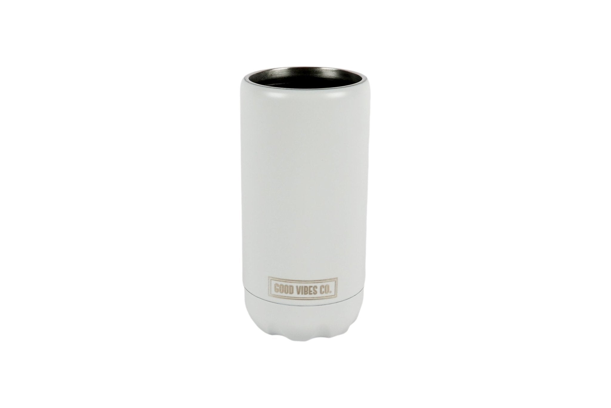 Dove White Insulated Double Wall Stainless Steel Skinny Bottle Can Cooler